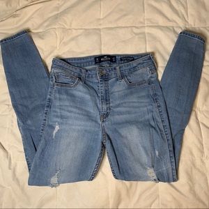 hollister high rise crop jeans ripped size 27/5